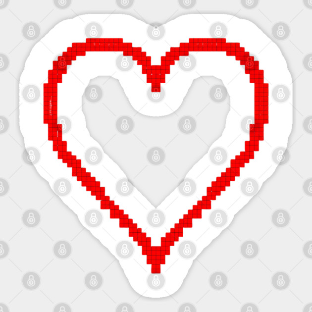 Pixel Heart Sticker by Creatifly Graphic Tees