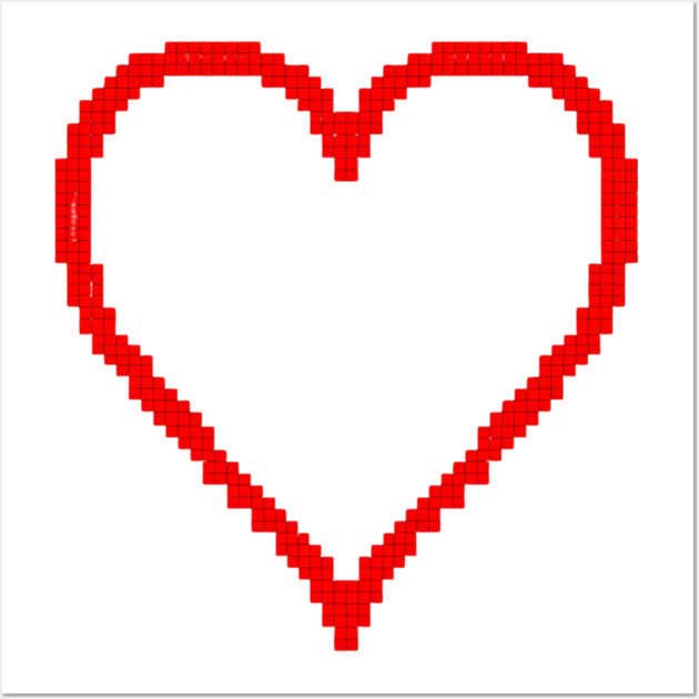 Pixel Heart Wall Art by Creatifly Graphic Tees