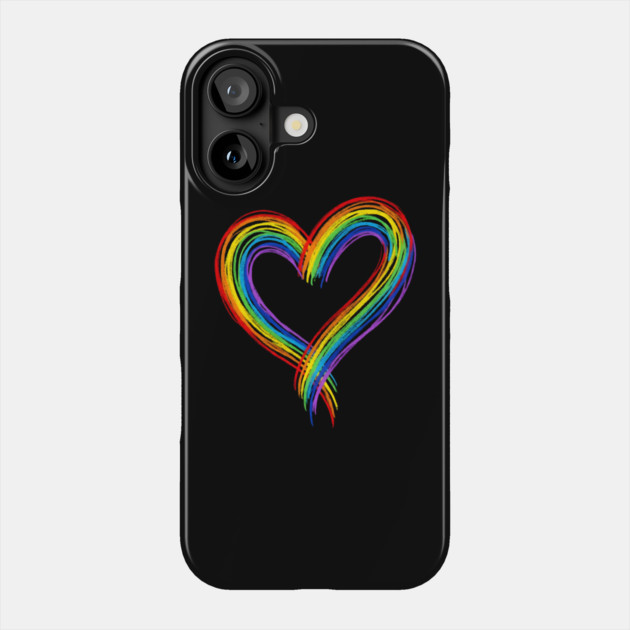 Rainbow Heart Phone Case by Creatifly Graphic Tees