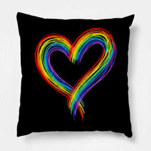 Rainbow Heart Pillow