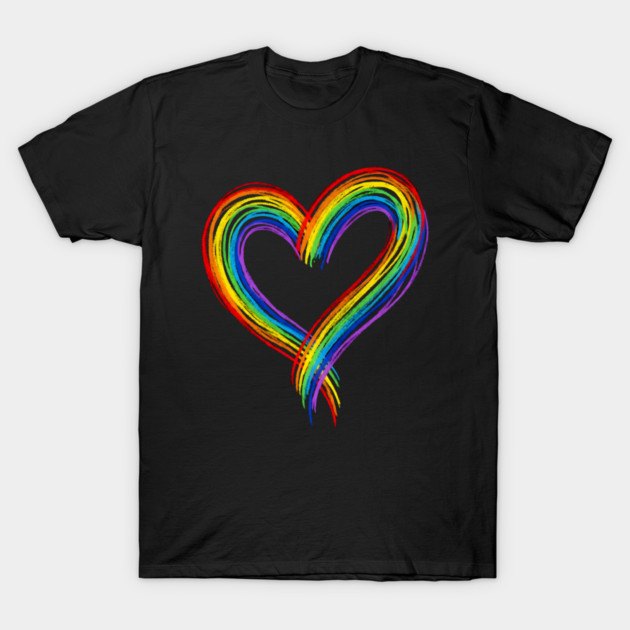 Rainbow Heart T-Shirt by Creatifly Graphic Tees