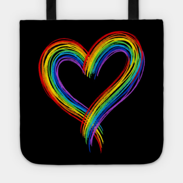 Rainbow Heart Tote by Creatifly Graphic Tees