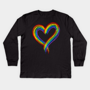 Rainbow Heart Kids Long Sleeve T-Shirt