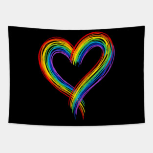 Rainbow Heart Tapestry