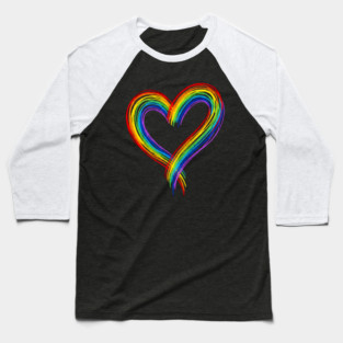 Rainbow Heart Baseball T-Shirt