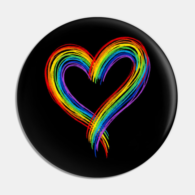 Rainbow Heart Pin by Creatifly Graphic Tees