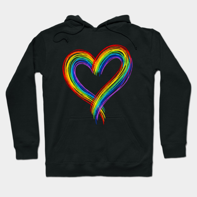 Rainbow Heart Hoodie by Creatifly Graphic Tees
