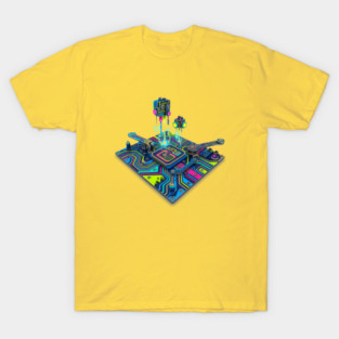 Neon Circuit Bot Lab T-Shirt