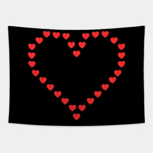 Heart of Hearts Love Outline Tapestry