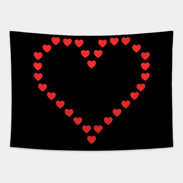 Heart of Hearts Love Outline Tapestry by Creatifly Graphic Tees