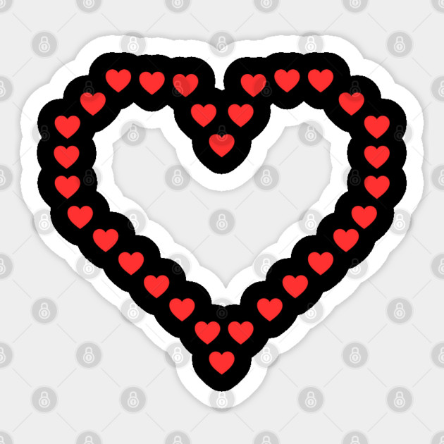 Heart of Hearts Love Outline Sticker by Creatifly Graphic Tees