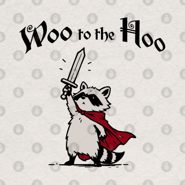 Cute Raccoon Knight Proclaims "Woo to the Hoo!" cheer by Luxinda