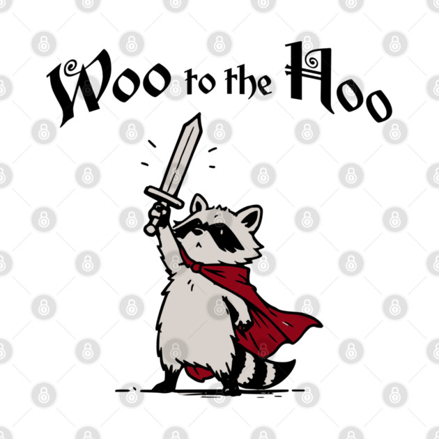 Cute Raccoon Knight Proclaims "Woo to the Hoo!" cheer by Luxinda