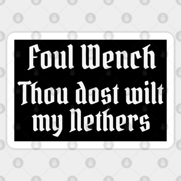 Foul Wench, Thou Dost Wilt My Nethers, Shakespearean Insult Sticker by Luxinda