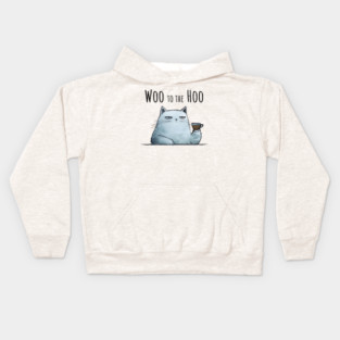 Sarcastic Cat "Woo to the Hoo" snarky funny design Kids Hoodie