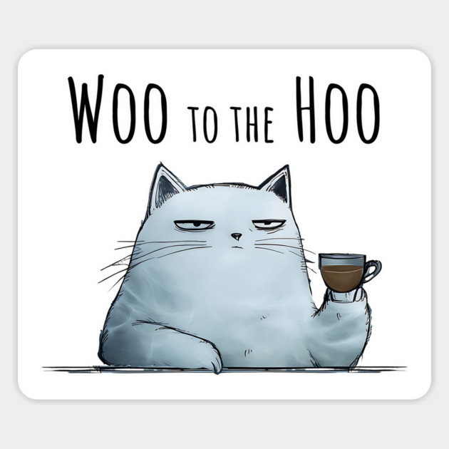 Sarcastic Cat "Woo to the Hoo" snarky funny design Magnet by Luxinda