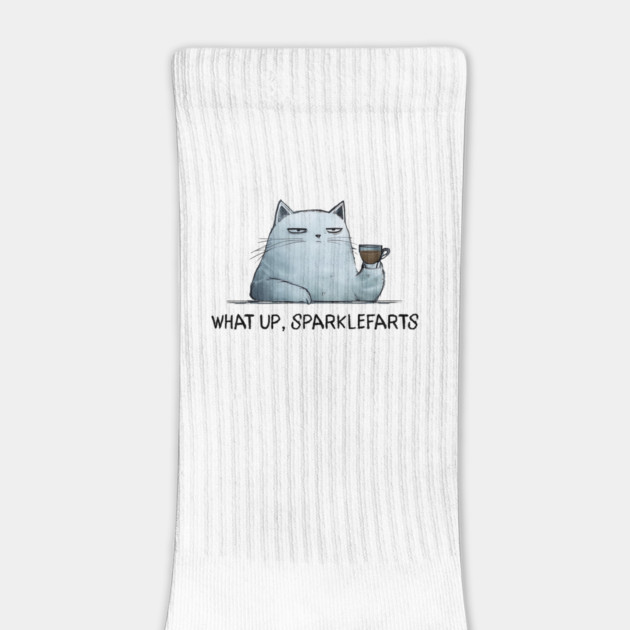 Sarcastic Cat: What Up, Sparklefarts Funny Design by Luxinda