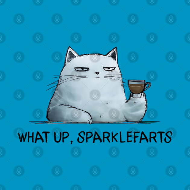 Sarcastic Cat: What Up, Sparklefarts Funny Design by Luxinda