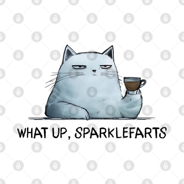 Sarcastic Cat: What Up, Sparklefarts Funny Design by Luxinda