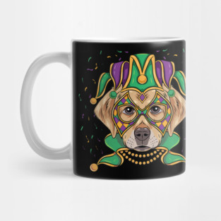 Mardi Gras Dog Wearing Carnival Mask Party Vibes Mug