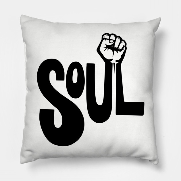 Soul Power - Retro Raised Fist Pillow by UrbanLifeApparel