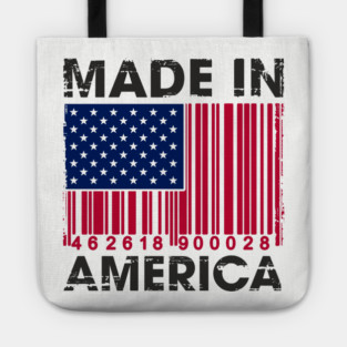 Made in America Barcode Flag Patriotic Humor Tote