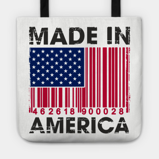 Made in America Barcode Flag Patriotic Humor Tote by Anticorporati