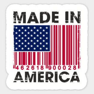 Made in America Barcode Flag Patriotic Humor Magnet