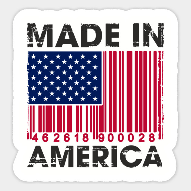 Made in America Barcode Flag Patriotic Humor Magnet by Anticorporati