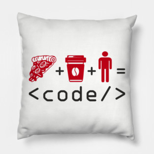 Pizza Coffee Coder Geek Life Pillow