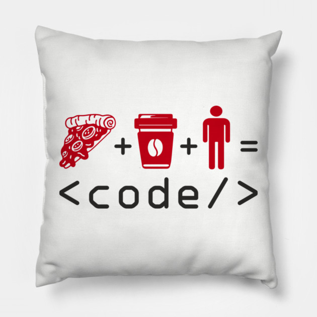 Pizza Coffee Coder Geek Life Pillow by Anticorporati
