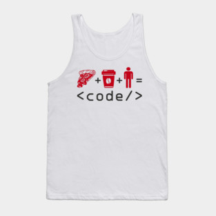 Pizza Coffee Coder Geek Life Tank Top
