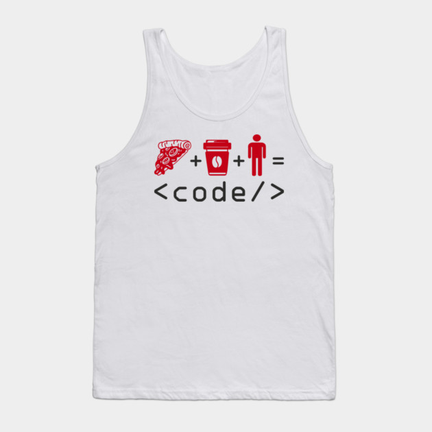Pizza Coffee Coder Geek Life Tank Top by Anticorporati