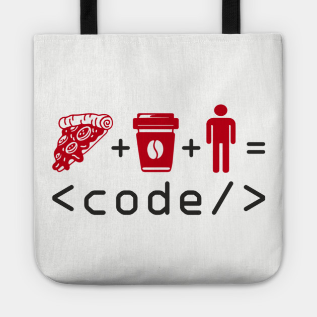 Pizza Coffee Coder Geek Life Tote by Anticorporati