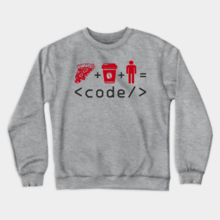 Pizza Coffee Coder Geek Life Crewneck Sweatshirt