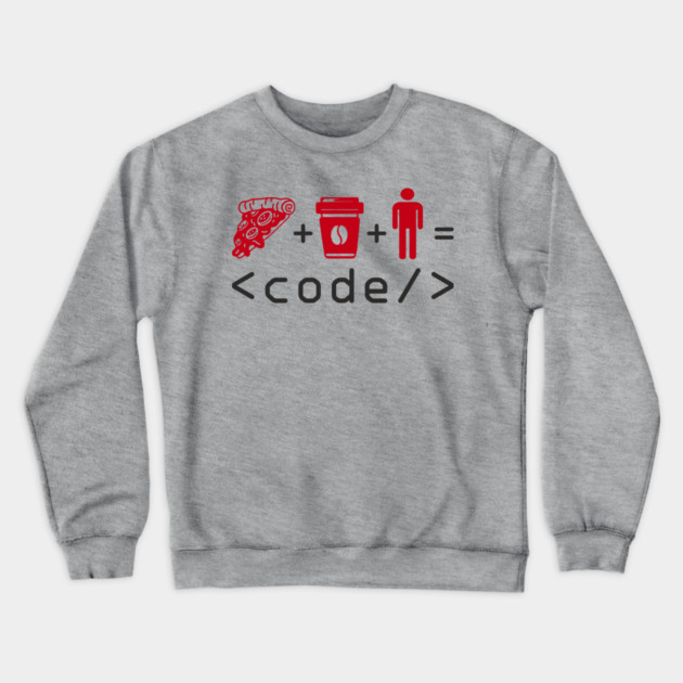 Pizza Coffee Coder Geek Life Crewneck Sweatshirt by Anticorporati