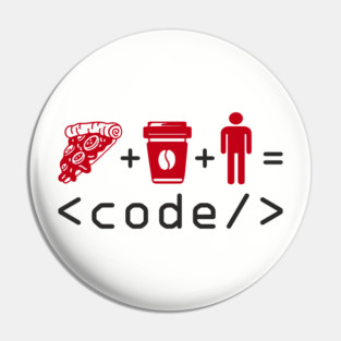 Pizza Coffee Coder Geek Life Pin