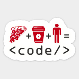 Pizza Coffee Coder Geek Life Magnet