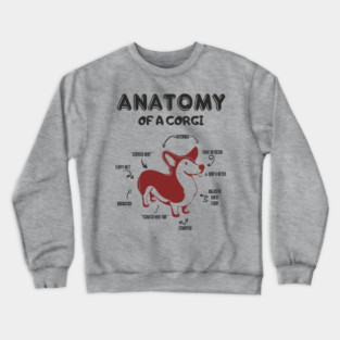 Anatomy of a Corgi Funny Cute Dog Chart Crewneck Sweatshirt