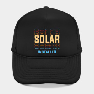 Solar Installer Job Title Vintage Retro Renewable Energy Professional Hat