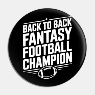 Back to Back Fantasy Football Champion Pin