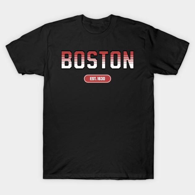 Boston 1630 Established - Retro Collegiate Style T-Shirt by Pixel Threads 