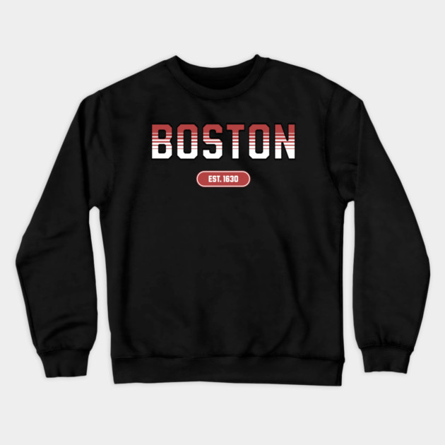Boston 1630 Established - Retro Collegiate Style Crewneck Sweatshirt by Pixel Threads 