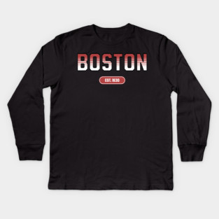 Boston 1630 Established - Retro Collegiate Style Kids Long Sleeve T-Shirt