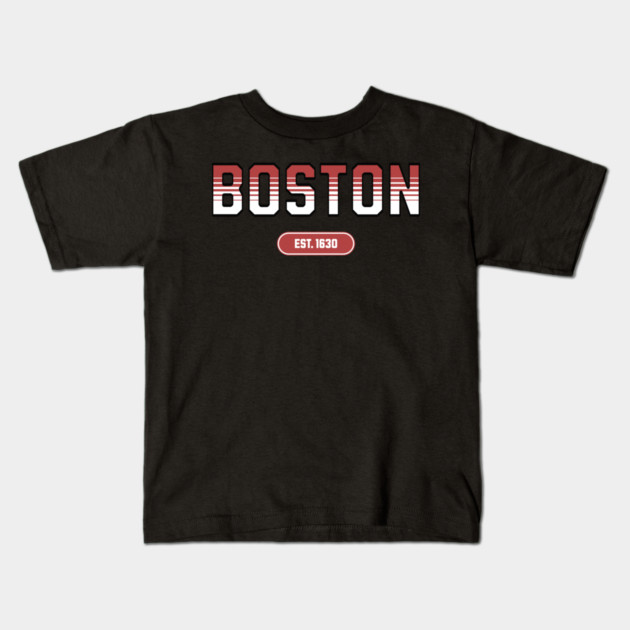 Boston 1630 Established - Retro Collegiate Style Kids T-Shirt by Pixel Threads 