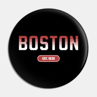 Boston 1630 Established - Retro Collegiate Style Pin