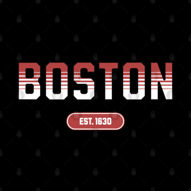 Boston 1630 Established - Retro Collegiate Style by Pixel Threads 