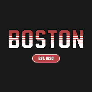 Boston 1630 Established - Retro Collegiate Style T-Shirt