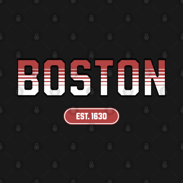 Boston 1630 Established - Retro Collegiate Style by Pixel Threads 