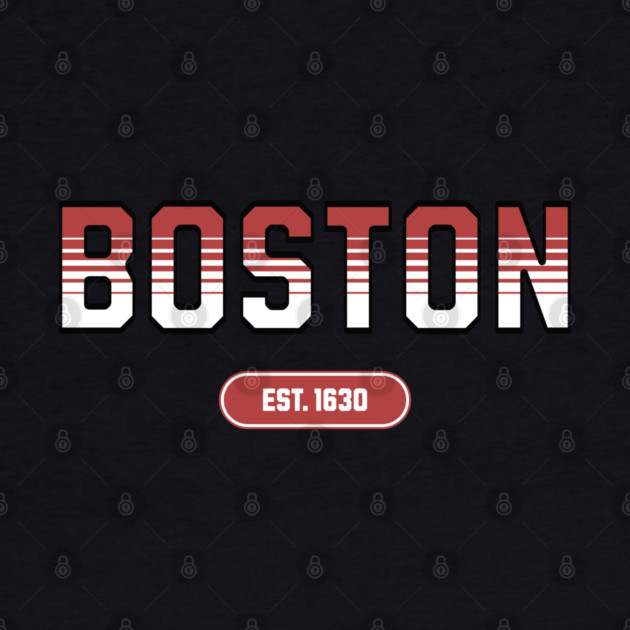 Boston 1630 Established - Retro Collegiate Style by Pixel Threads 